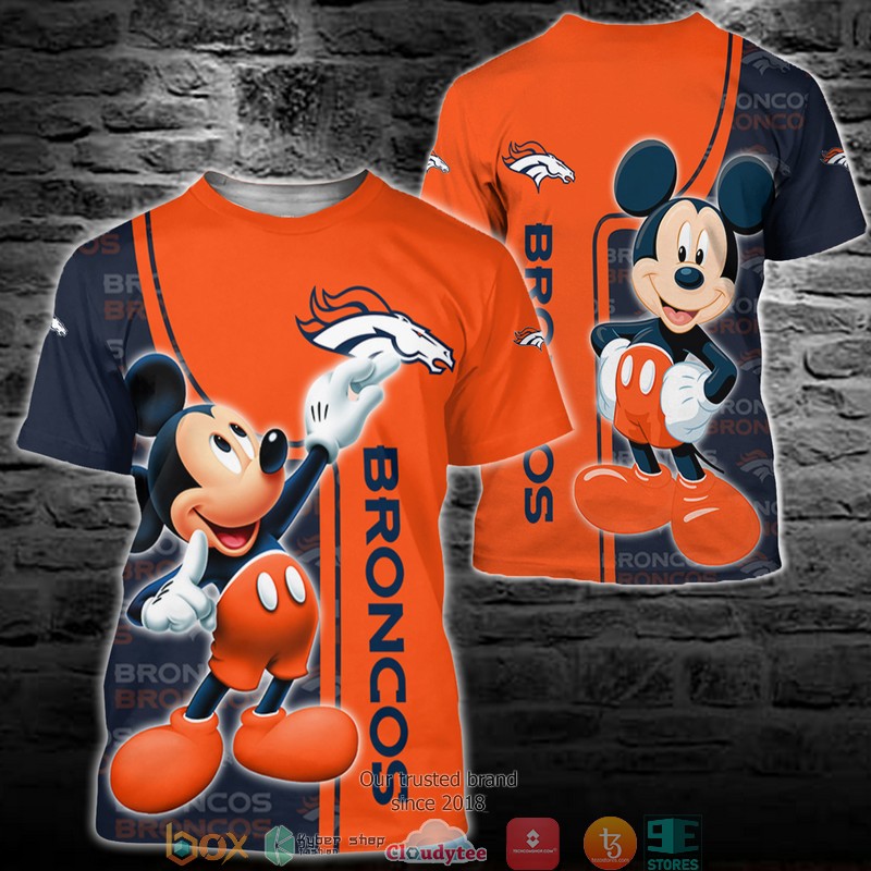 NFL Denver Broncos Mickey Mouse Disney 3d Full Printing shirt hoodie 1 2 3