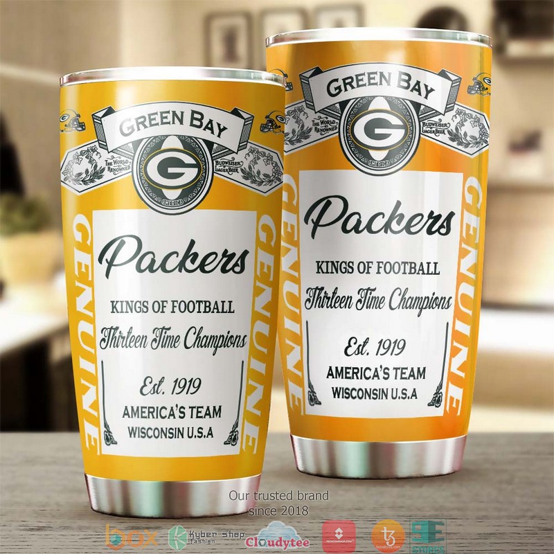 NFL Green bay Packer Budweiser Tumbler 3 NFL Green bay Packer Budweiser Tumbler 1 2