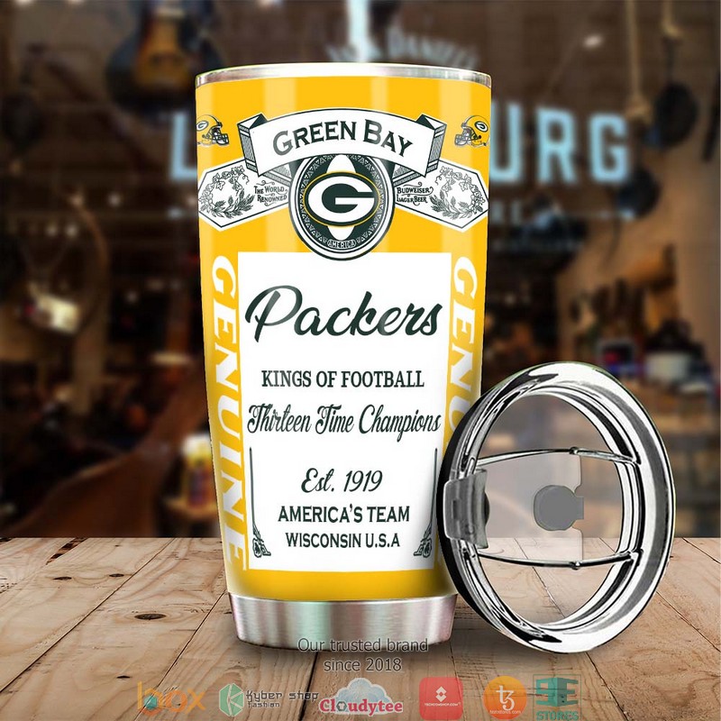 NFL Green bay Packer Budweiser Tumbler 5 NFL Green bay Packer Budweiser Tumbler 1 2 3 4