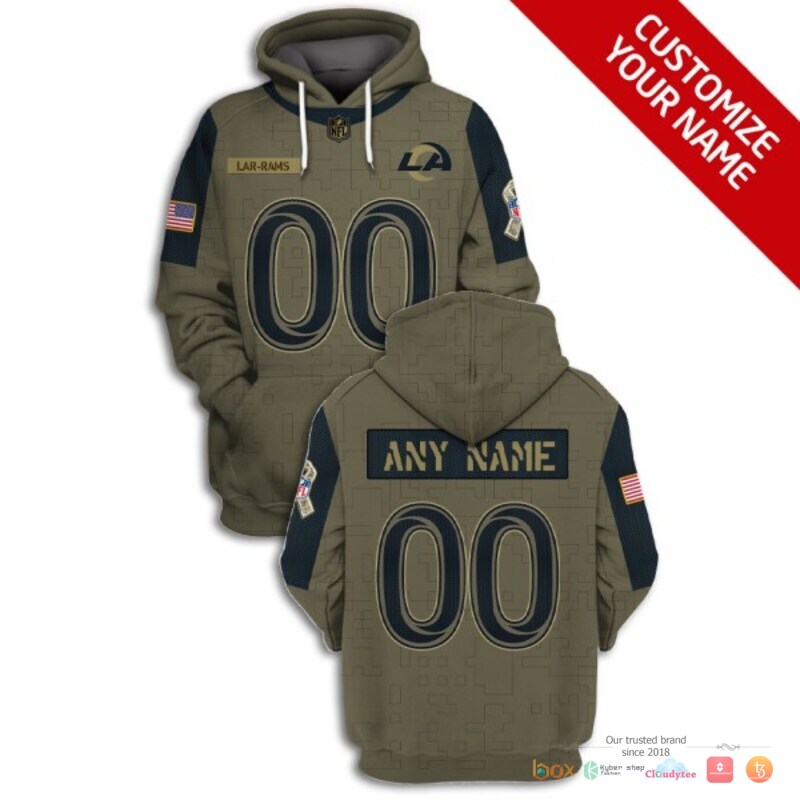 NFL Los Angeles Rams Moss Green Custom 3d shirt hoodie