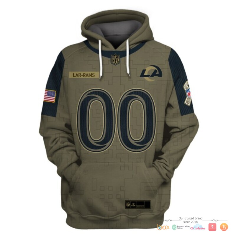 NFL Los Angeles Rams Moss Green Custom 3d shirt, hoodie 3 NFL Los Angeles Rams Moss Green Custom 3d shirt hoodie 1 2