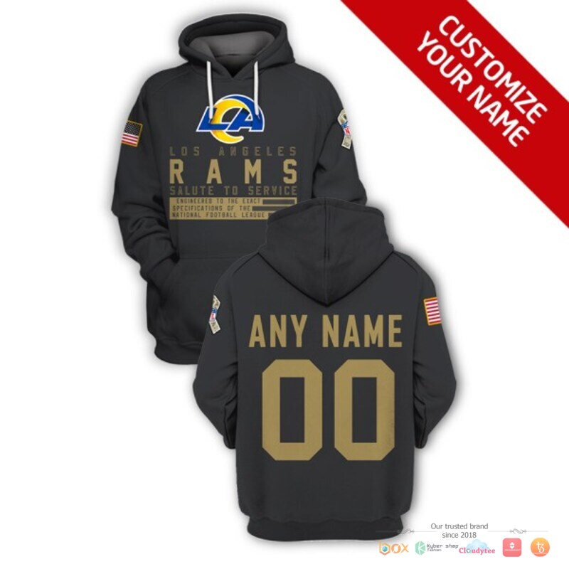 NFL Los Angeles Rams black salute to service Custom 3d shirt hoodie