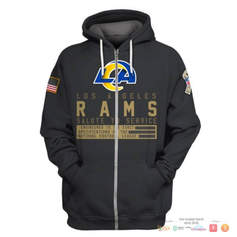 NFL Los Angeles Rams black salute to service Custom 3d shirt hoodie 1