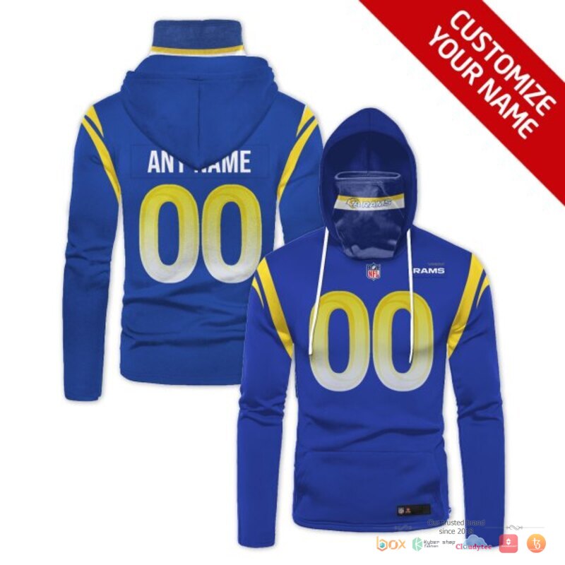 NFL Los Angeles Rams blue Custom 3d hoodie mask