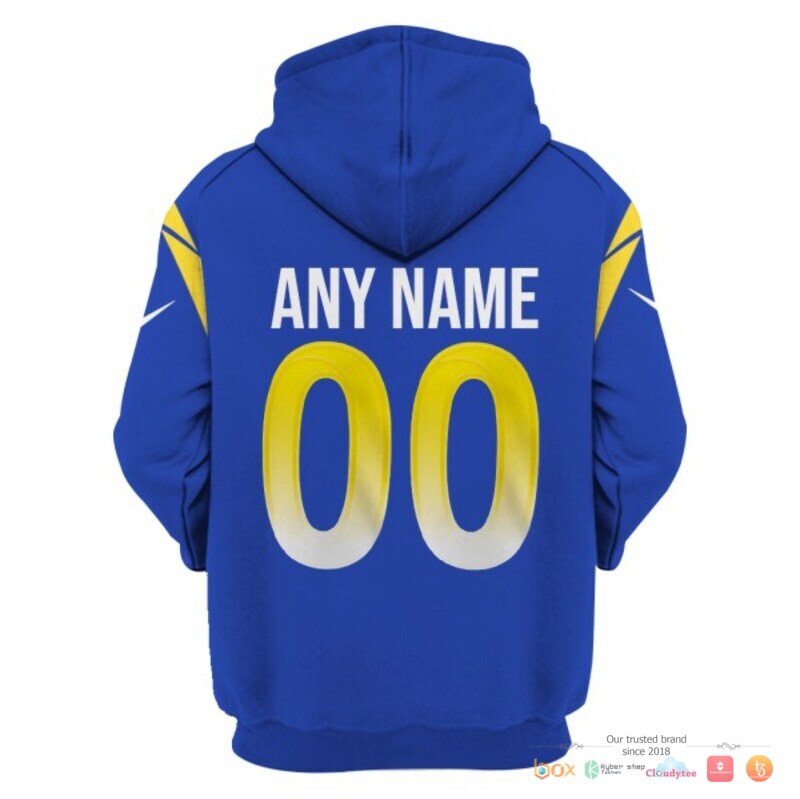 NFL Los Angeles Rams blue Nike Custom 3d shirt hoodie 1 2 3