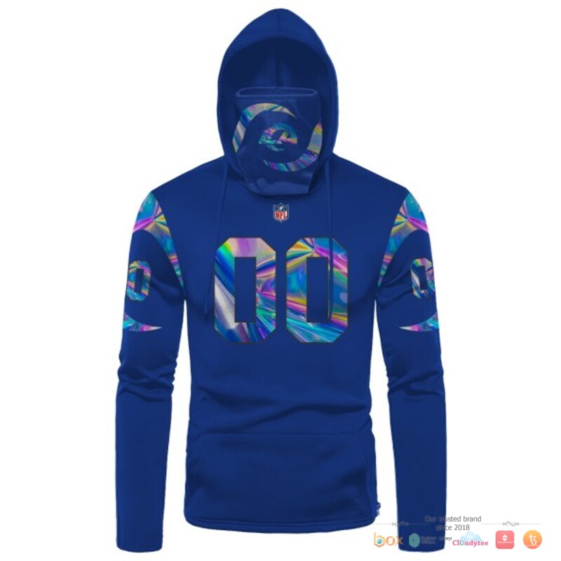 NFL Los Angeles Rams blue hologram 3d hoodie mask 1