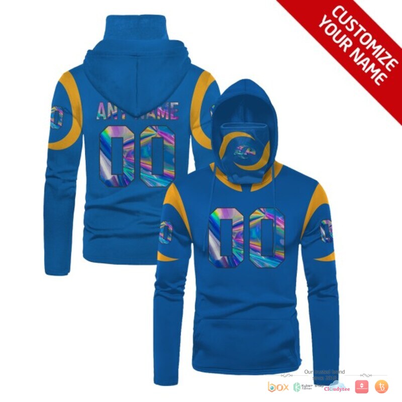 NFL Los Angeles Rams light blue hologram 3d hoodie mask