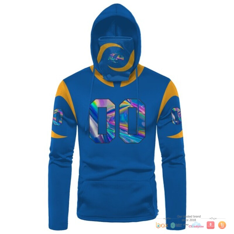 NFL Los Angeles Rams light blue hologram 3d hoodie mask 1