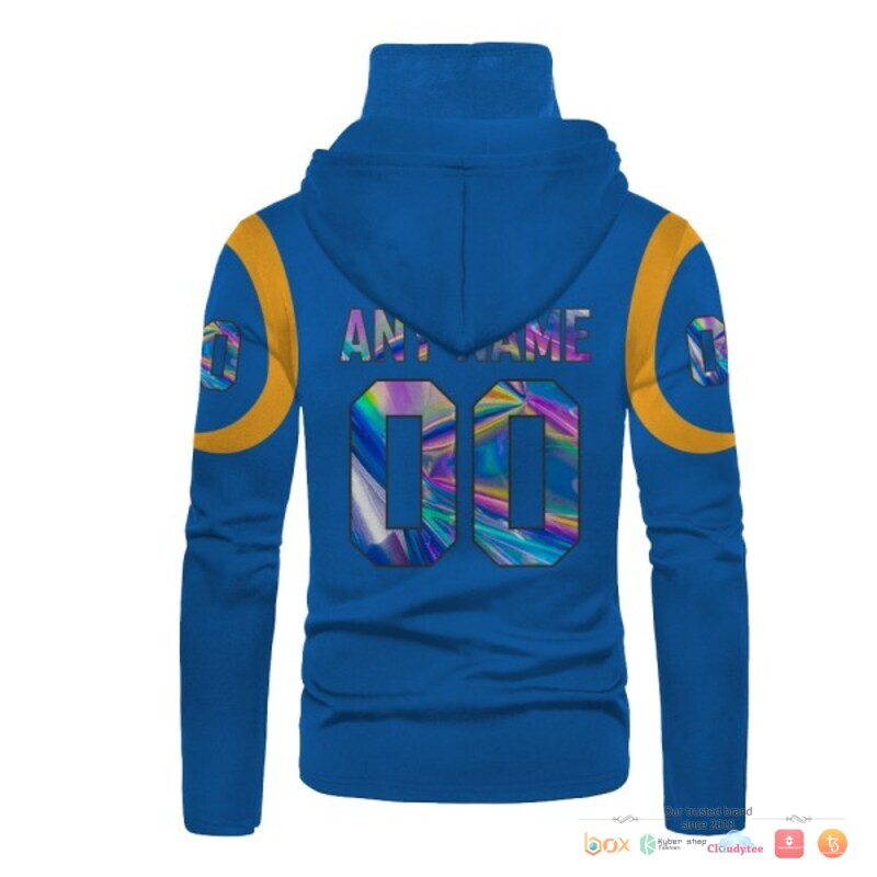 NFL Los Angeles Rams light blue hologram custom 3d hoodie mask 3 NFL Los Angeles Rams light blue hologram 3d hoodie mask 1 2