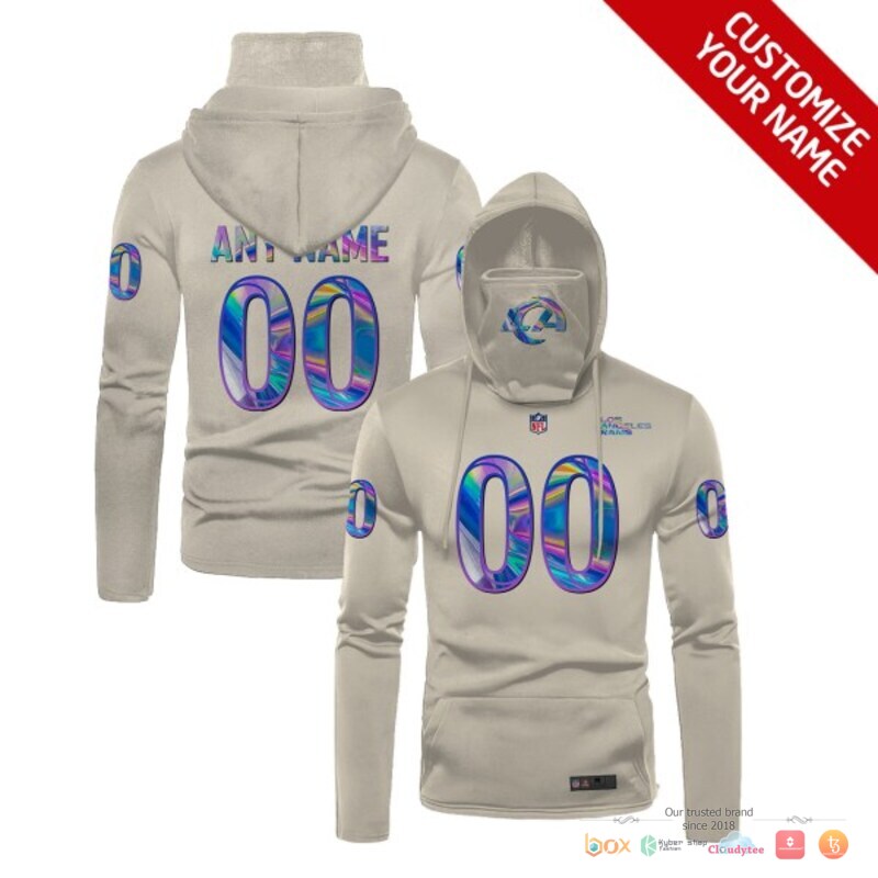NFL Los Angeles Rams light grey hologram 3d hoodie mask