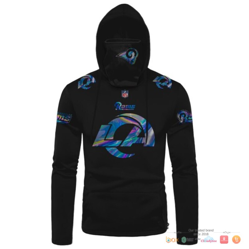NFL Los Angeles Rams logo black hologram 3d hoodie mask 1