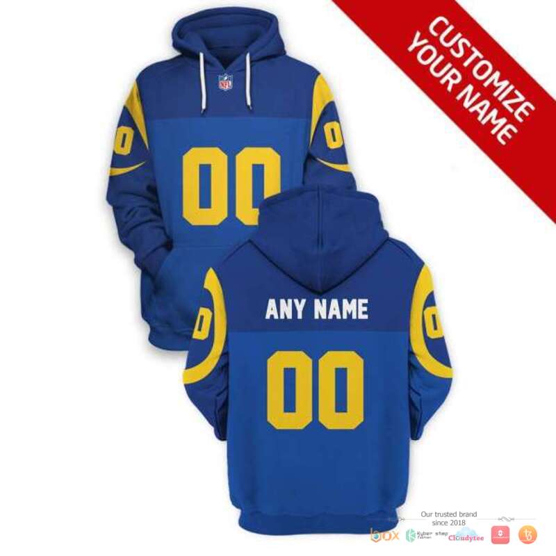 NFL Los Angeles Rams navy blue Custom 3d shirt hoodie