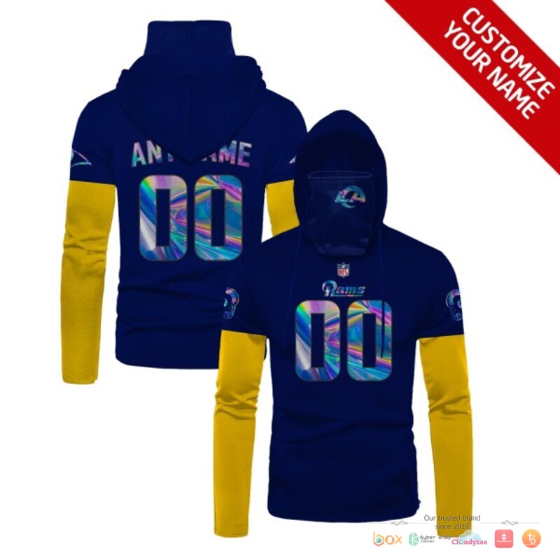 NFL Los Angeles Rams navy hologram 3d hoodie mask