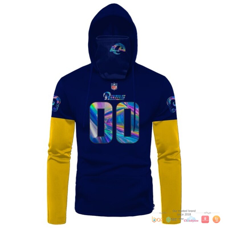 NFL Los Angeles Rams navy hologram 3d hoodie mask 1