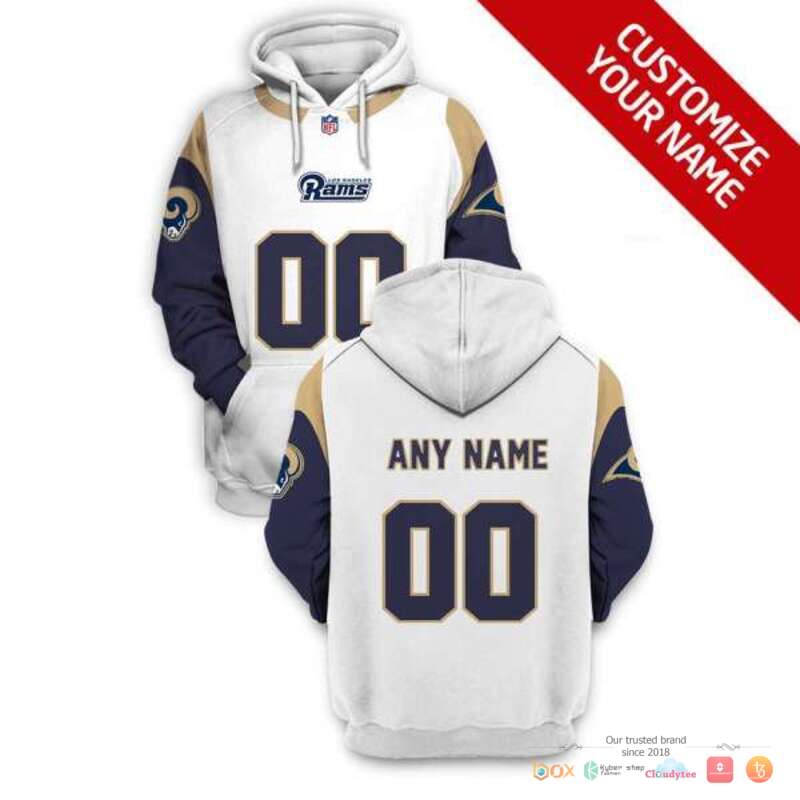 NFL Los Angeles Rams navy white Custom 3d shirt hoodie