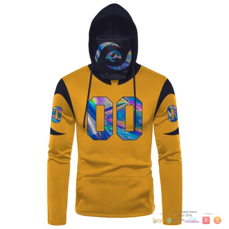 NFL Los Angeles Rams navy yellow hologram 3d hoodie mask 1