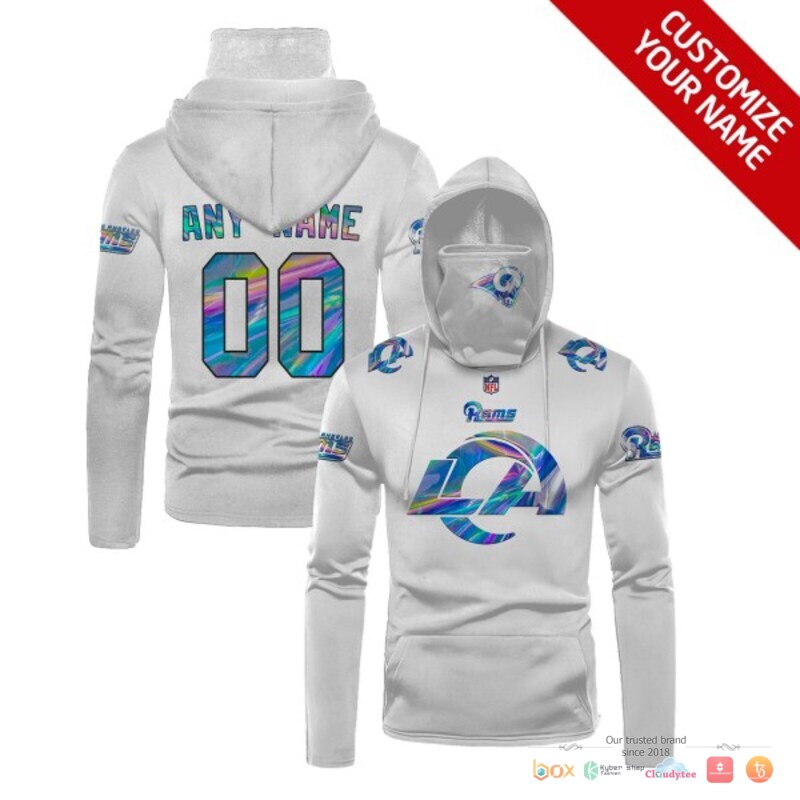 NFL Los Angeles Rams white hologram 3d hoodie mask