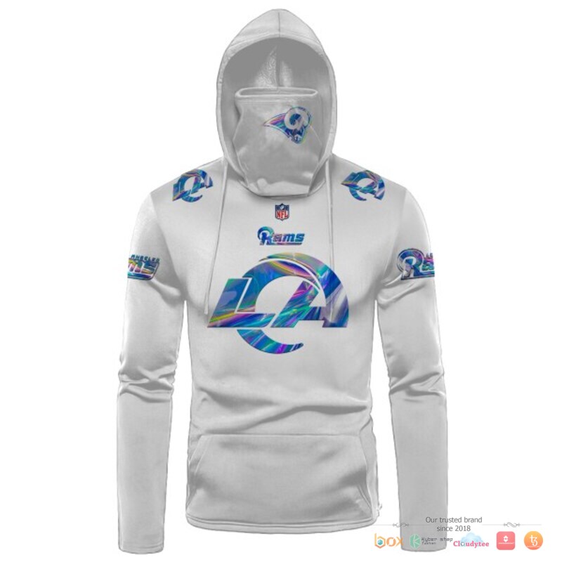 NFL Los Angeles Rams white hologram 3d hoodie mask 1