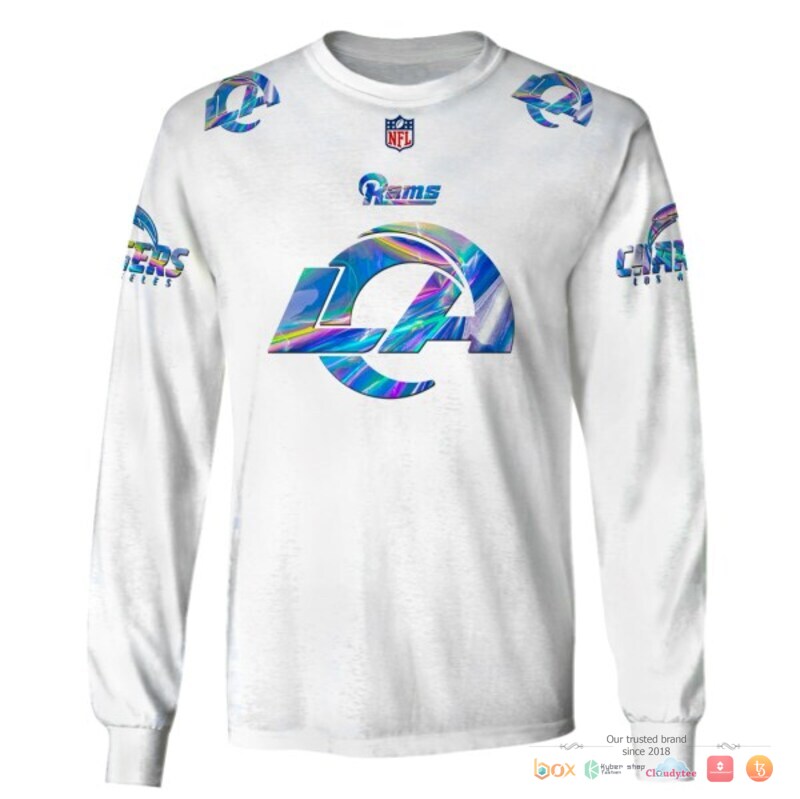 NFL Los Angeles Rams white hologram Custom 3d shirt hoodie 1 2 3 4