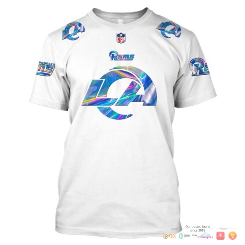 NFL Los Angeles Rams white hologram Custom 3d shirt hoodie 1 2 3 4 5 6