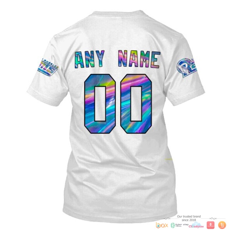 NFL Los Angeles Rams white hologram Custom 3d shirt hoodie 1 2 3 4 5 6 7