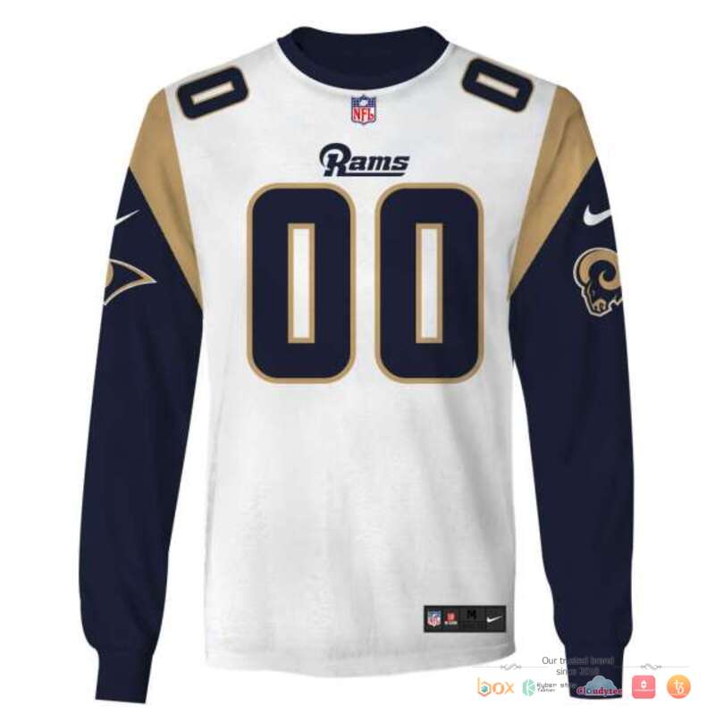 NFL Los Angeles Rams white navy Custom 3d shirt hoodie 1 2 3 4