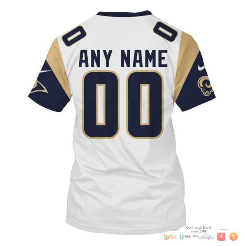 NFL Los Angeles Rams white navy Custom 3d shirt hoodie 1 2 3 4 5 6 7