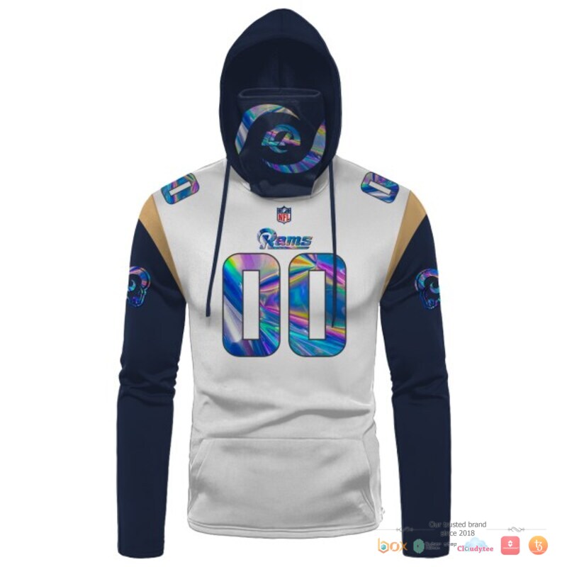 NFL Los Angeles Rams white navy hologram 3d hoodie mask 1