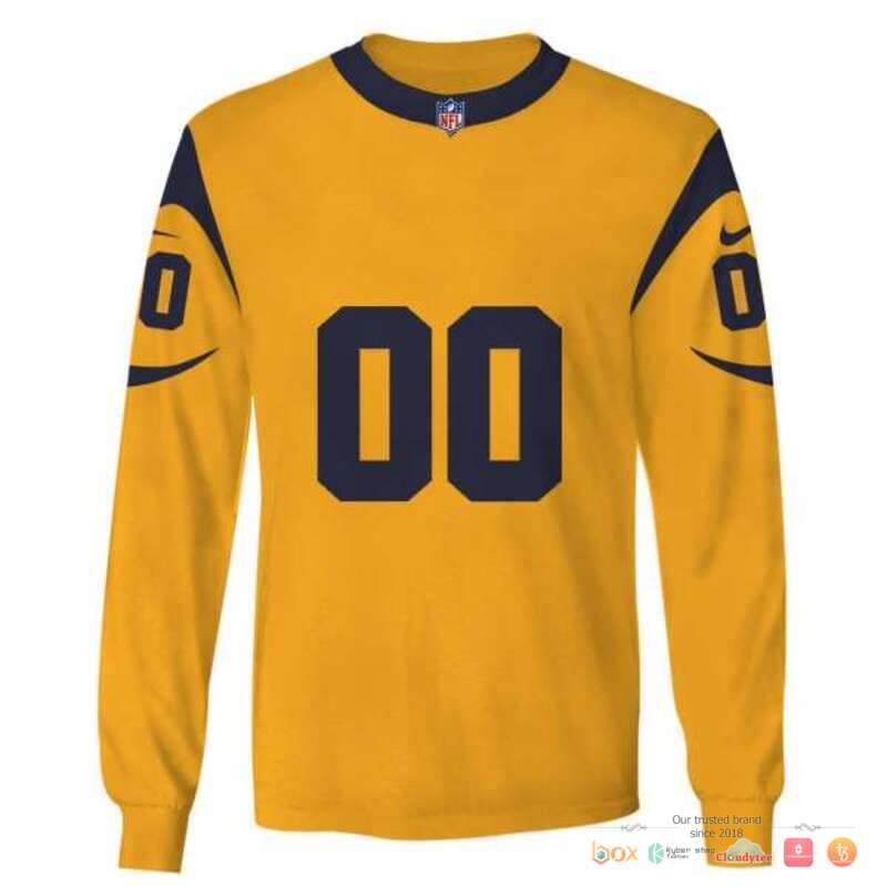 NFL Los Angeles Rams yellow Custom 3d shirt hoodie 1 2 3 4