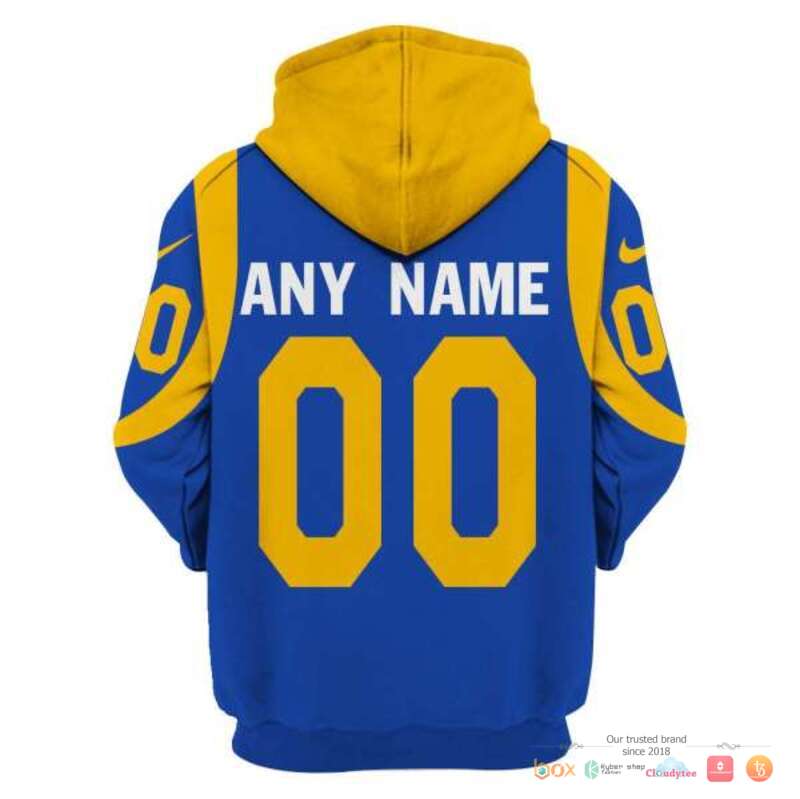 NFL Los Angeles Rams yellow Nike Custom 3d shirt hoodie 1 2 3