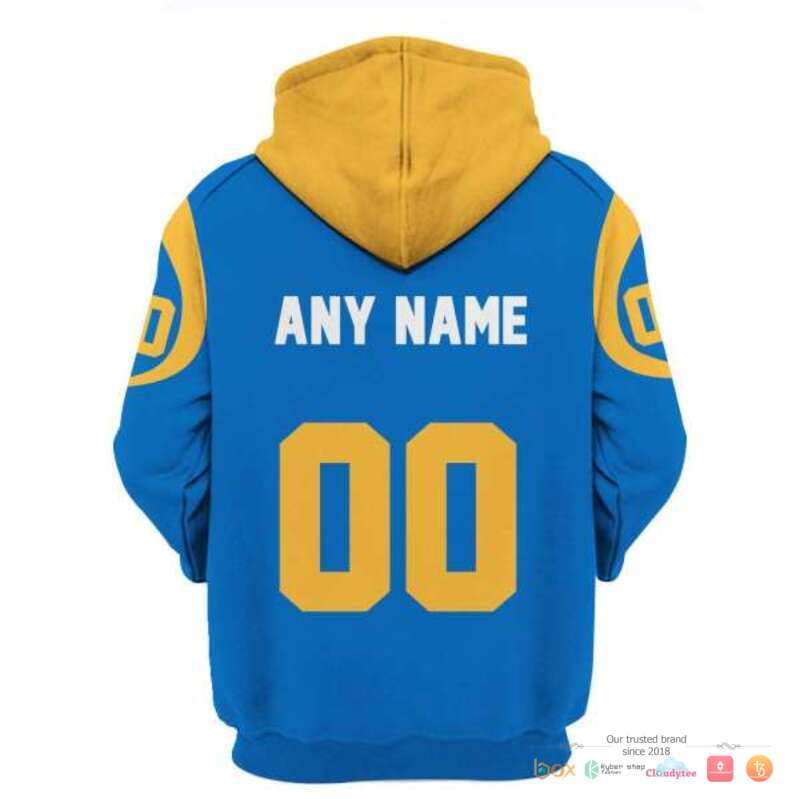 NFL Los Angeles Rams yellow blue Custom 3d shirt, hoodie 4 NFL Los Angeles Rams yellow blue Custom 3d shirt hoodie 1 2 3