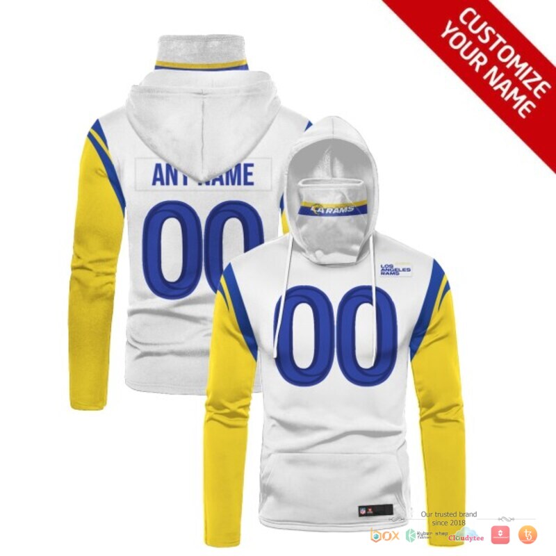 NFL Los Angeles Rams yellow white 3d hoodie mask