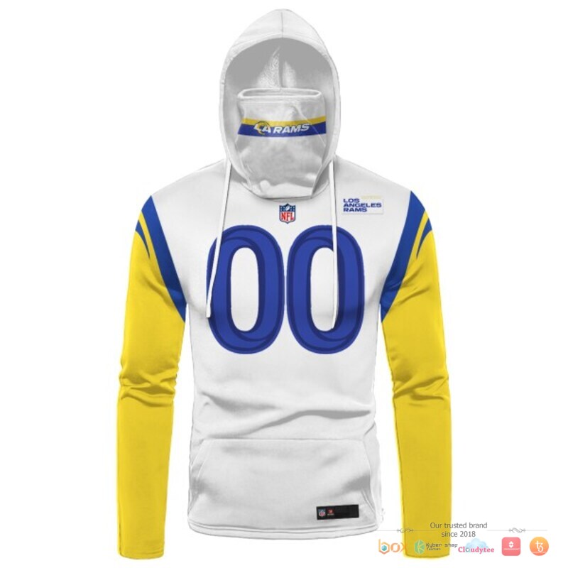 NFL Los Angeles Rams yellow white 3d hoodie mask 1