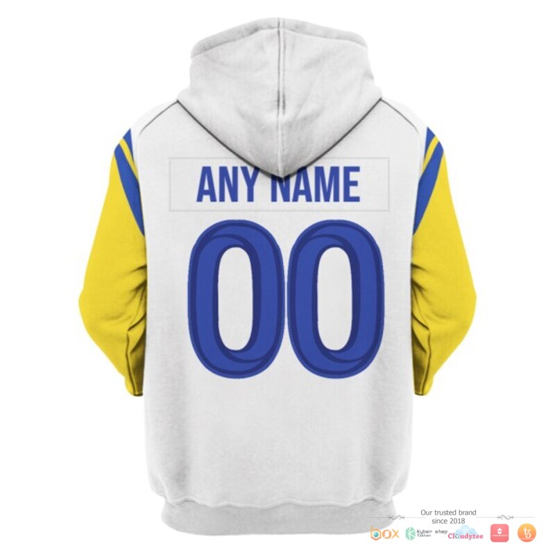 NFL Los Angeles Rams yellow white Custom 3d shirt, hoodie 4 NFL Los Angeles Rams yellow white Custom 3d shirt hoodie 1 2 3