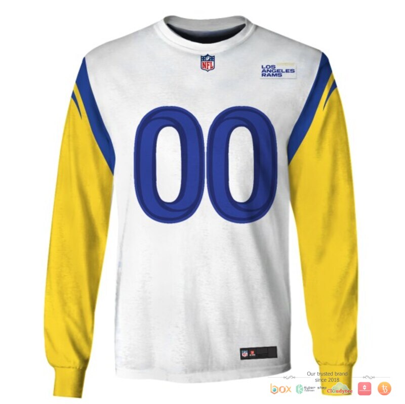 NFL Los Angeles Rams yellow white Custom 3d shirt, hoodie 5 NFL Los Angeles Rams yellow white Custom 3d shirt hoodie 1 2 3 4