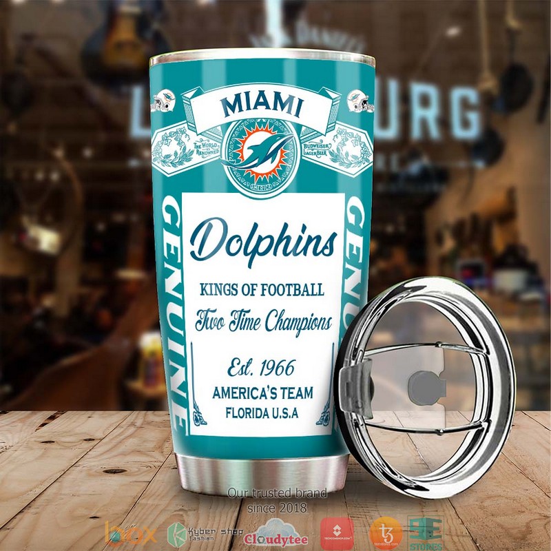 NFL Miami Dolphins Budweiser Tumbler 4 NFL Miami Dolphins Budweiser Tumbler 1 2 3