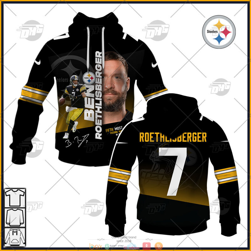 NFL Pittsburgh Steelers Ben Roethlisberger 7 Big Ben 3d shirt hoodie