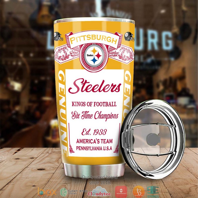NFL Pittsburgh Steelers Budweiser Tumbler 4 NFL Pittsburgh Steelers Budweiser Tumbler 1 2 3