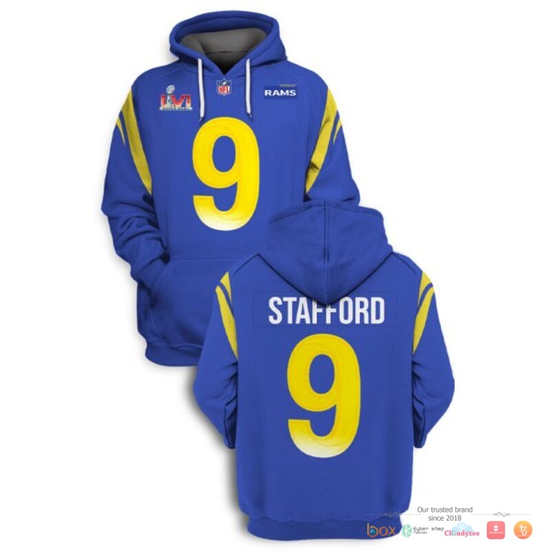 NFL Stafford 9 Los Angeles Rams blue 3d shirt hoodie