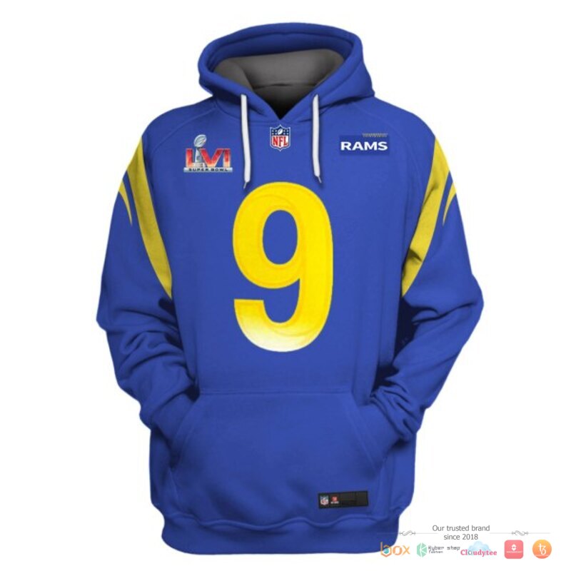 NFL Stafford 9 Los Angeles Rams blue 3d shirt hoodie 1 2