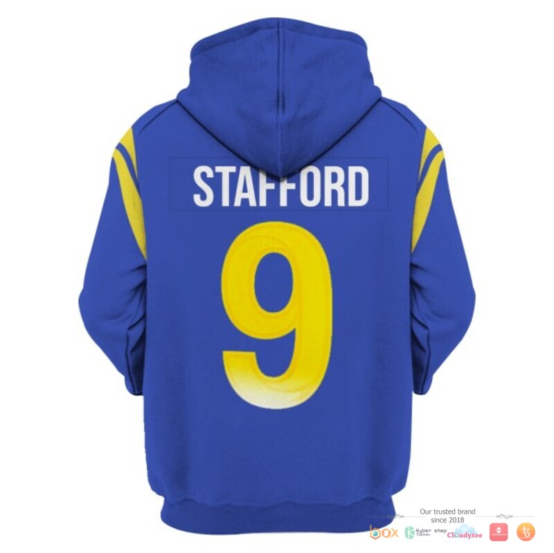 NFL Stafford 9 Los Angeles Rams blue 3d shirt hoodie 1 2 3