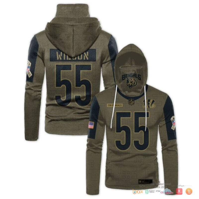 NFL Wilson 55 Cincinnati Bengals 3d hoodie mask