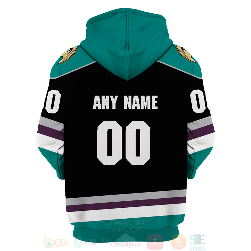 BEST NHL Anaheim Ducks Personalized Black Full Printing 3D Hoodie, Shirt 4 NHL Anaheim Ducks Personalized Black 3D Hoodie Shirt 1 2 3