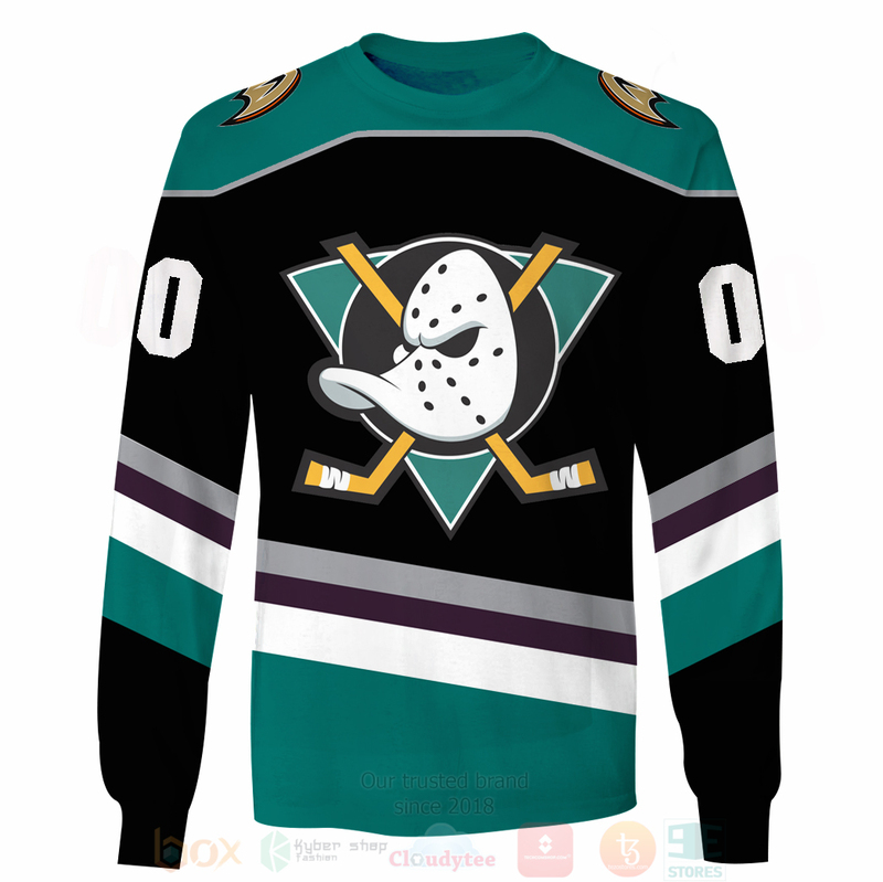 BEST NHL Anaheim Ducks Personalized Black Full Printing 3D Hoodie, Shirt 5 NHL Anaheim Ducks Personalized Black 3D Hoodie Shirt 1 2 3 4
