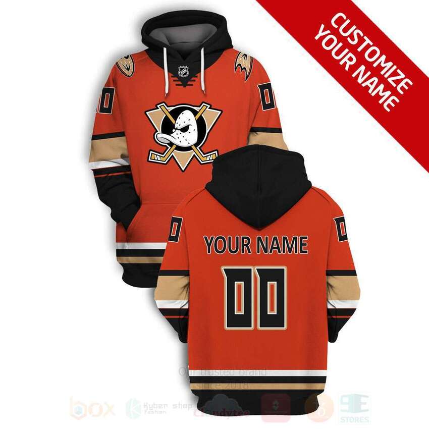 NHL Anaheim Ducks Personalized Orange 3D Hoodie Shirt