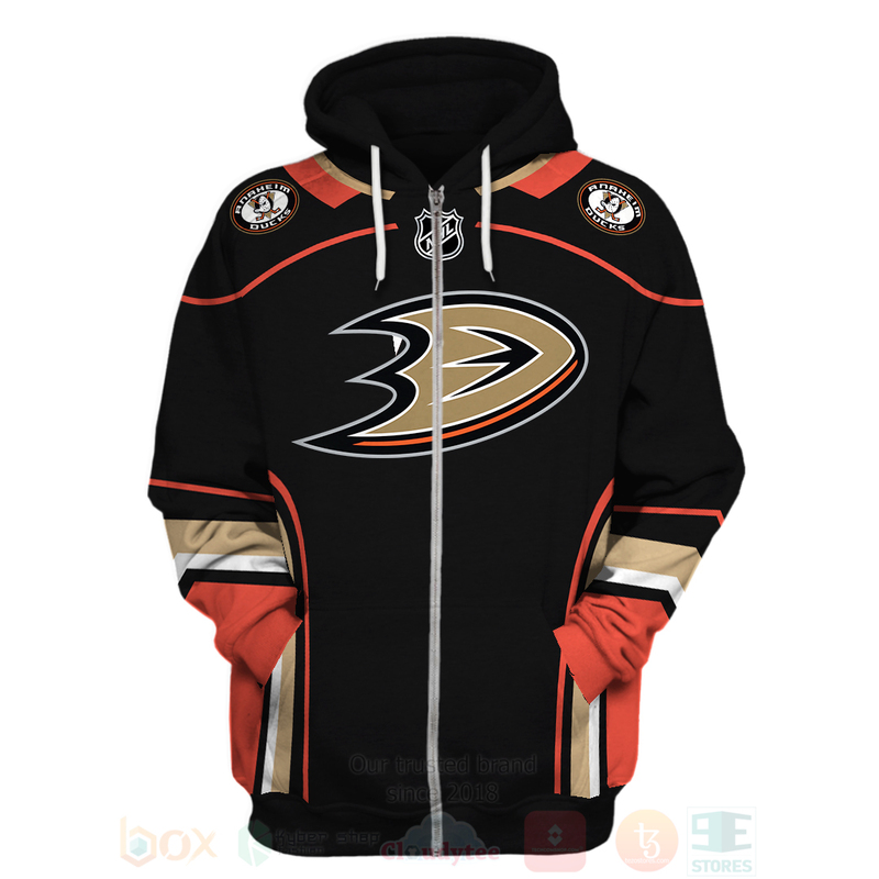 NHL Anaheim Ducks Team Black 3D Hoodie Shirt
