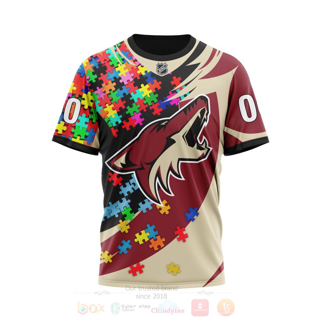 BEST NHL Arizona Coyotes Autism Awareness Ver1 Personalized All Over Print Custom Hoodie, T-Shirt 4 NHL Arizona Coyotes Autism Awareness Ver1 Personalized 3D Hoodie Shirt 1 2 3