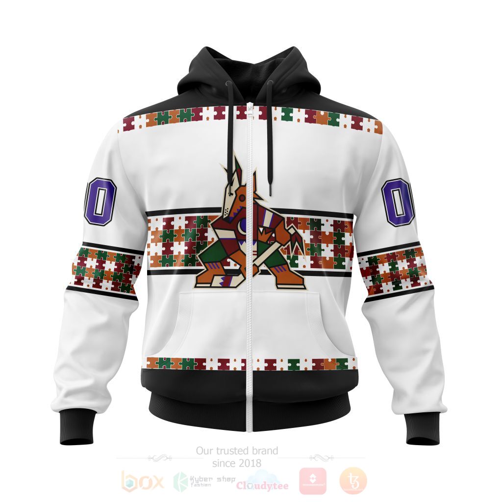 BEST NHL Arizona Coyotes Autism Awareness Ver2 Personalized All Over Print Custom Hoodie, T-Shirt 2 NHL Arizona Coyotes Autism Awareness Ver2 Personalized 3D Hoodie Shirt 1