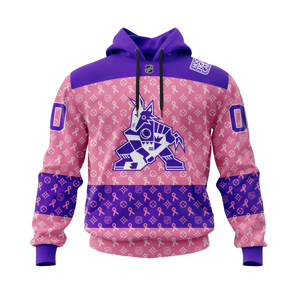NHL Arizona Coyotes Fights Cancer Jersey Personalized 3D Hoodie Shirt