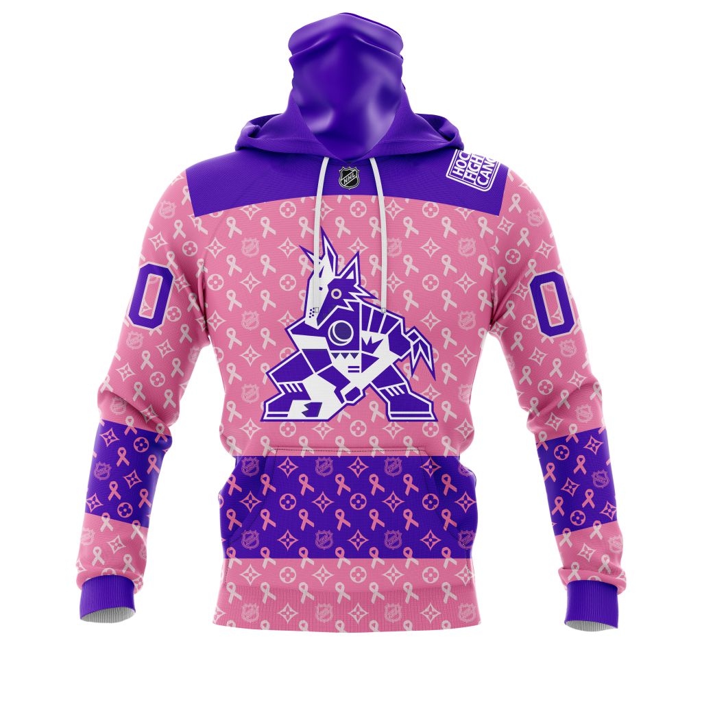 NHL Arizona Coyotes Fights Cancer Jersey Personalized 3D Hoodie Shirt 1 2 3